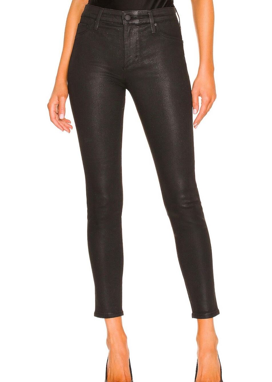 AG Farrah Skinny High Rise Jean Coated Black 27